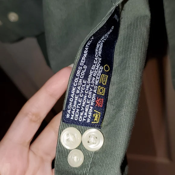 5 for $20 | Nautica Olive and Beige Button Down Shirts Bundle (2pc) - Picture 7 of 14